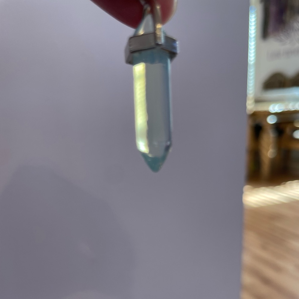 NWOTS Opalite Hexagon Point Pendulum Pendant Chakra Reiki Healing Amulet - Picture 4 of 4